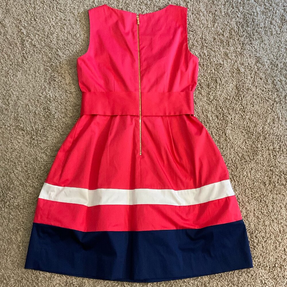 NWT Kate Spade ♠️ Sawyer Sleeveless V-Neck Pleated Fit & Flare Dress, Pink, 12 - Picture 5 of 14